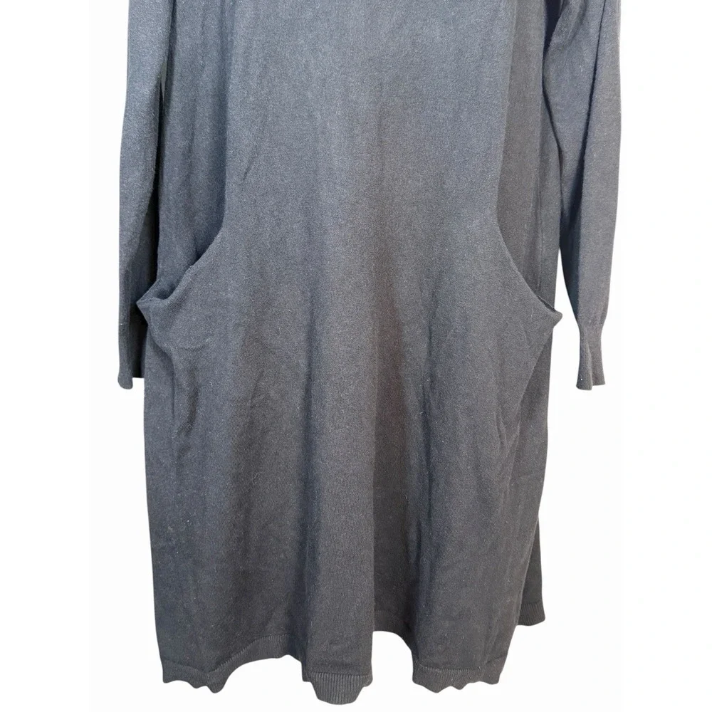 Sundance PM Black‎ Knit Sweater Dress Cotton Silk Blend Lagenlook Minimalist